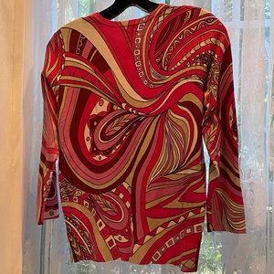 Ann Taylor Pucci Style Pop Modern Pink Silk Blend Cardigan glitzy buttons EUC S